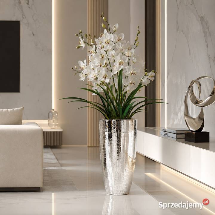 Lustrzana donica Glamour 64 srebrna donica Golkowice