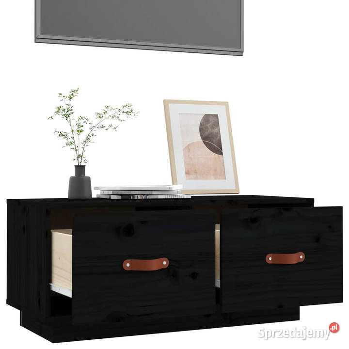 Szafka pod TV czarna 80x34x35 lite drewno mazowieckie Warszawa