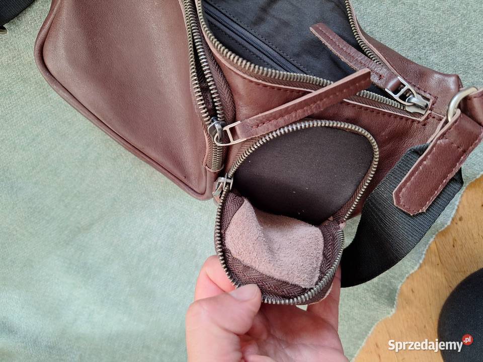 Skórzana torba Ecco crossbody saszetka na ramię Gdańsk sprzedam