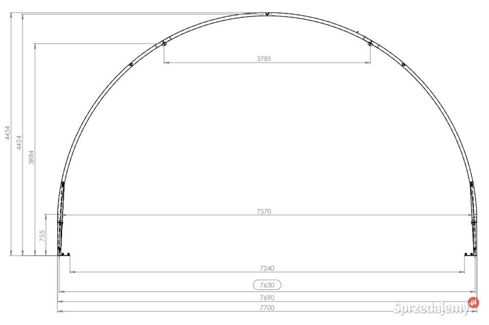 Hala namiotowa R2514 77 x 445 x 202 m Żelazno
