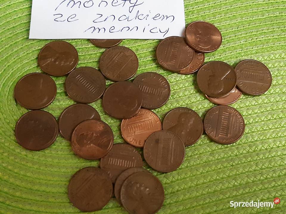 monety USA 1 centówki ze znakiem mennicy podlaskie Łomża
