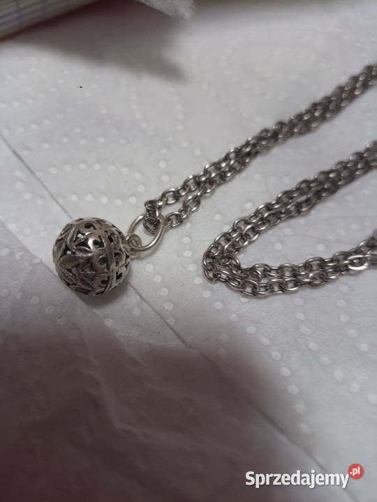 Srebrny WarmetoOrno Naszyjnik szarotka PRL Nowy Sącz