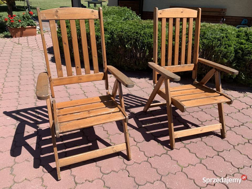 Leżak drewniany rozkładany krzesło z regulacją Leżaki i leżanki mazowieckie