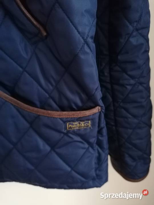 Pikowana granatowa kurtka damska wiosenno