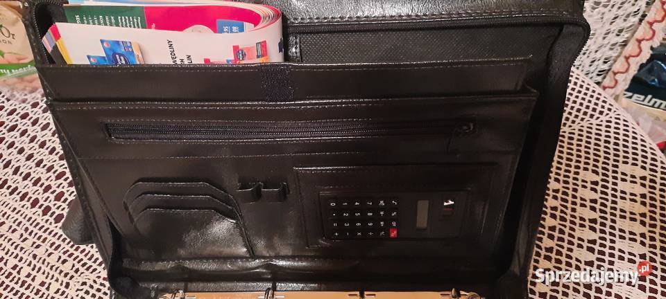 Nowa skórzana czarna teczka aktowa na zamek Lublin