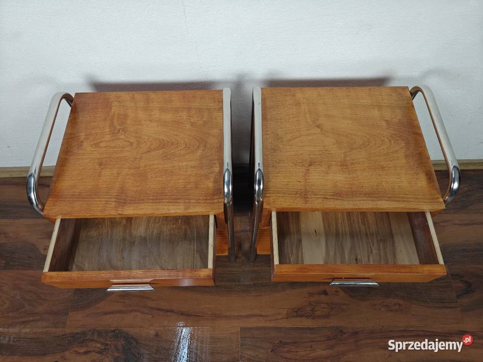 Szafki nocne Chrom Czereśnia Teak Art Deco Nocne Warszawa