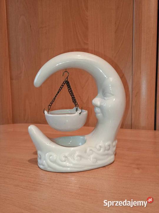 Unikatowy świecznik w kształcie księżyca Vintage Dekoracje i ozdoby Bytom