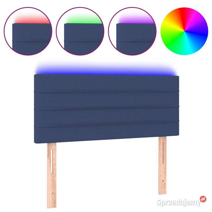 Zagłówek do łóżka z LED niebieski 100x5x7888