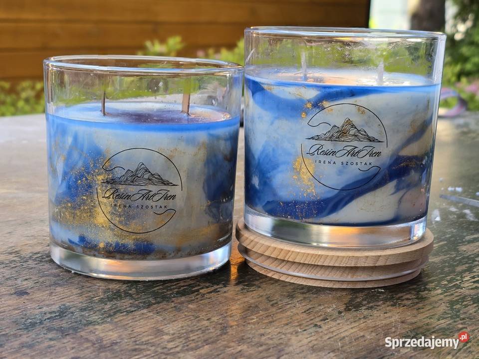 Świece Marmurkowe Sojowe 05 złoto błekity podkarpackie Rzeszów