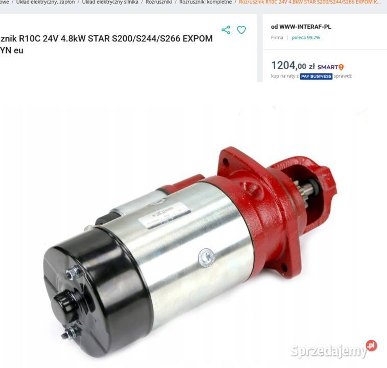 Rozrusznik R10C 24V 48kW STAR S200S244S266 EXPOM