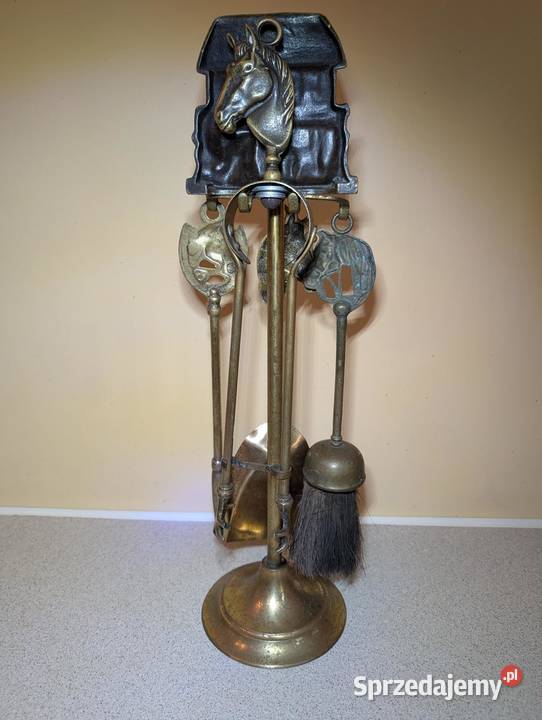 Zestaw kominkowy wykonany z mosiądzu Piła