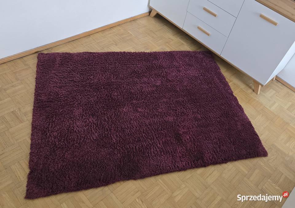 Miękki dywan shaggy bordowy śliwkowy 160 125 Kraków