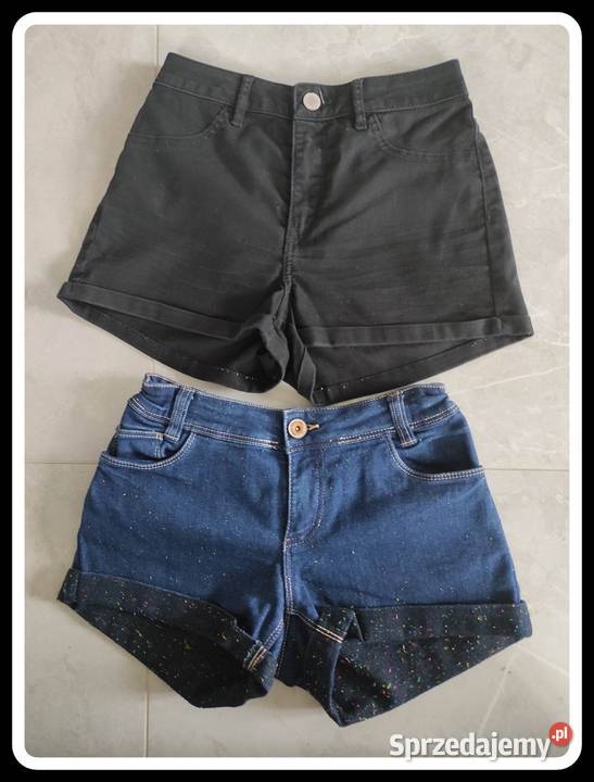 2 pary Spodenki jeansowe szorty 34 XS granatowe Rozmiar 34(XS) Odzież damska Płock
