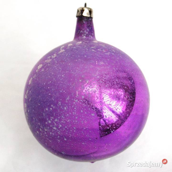 Stara bombka szklana ręcznie malowana fioletowa Boże Narodzenie Lublin sprzedam