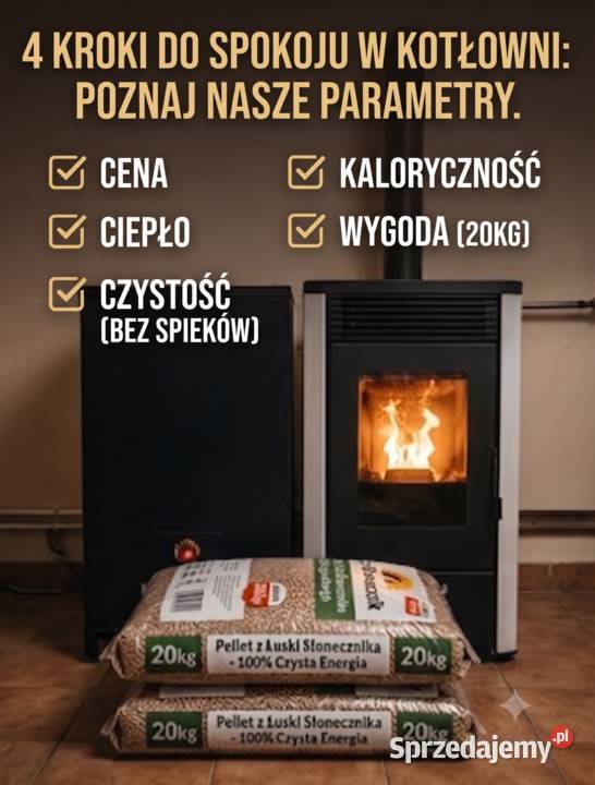 Pellet ze Słonecznika 8mm / 6mm – Wysoka Kaloryczność, Tani Opał! Międzyrze