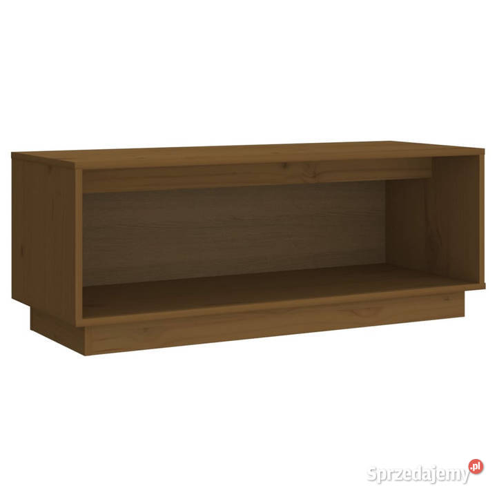 Szafka pod TV miodowy brąz 90x35x35 lite drewno