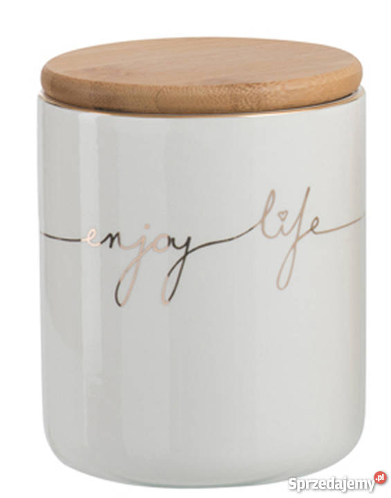 Pojemniki kuchenne porcelanowe 3 złoty napis inny kolor mazowieckie Kanie