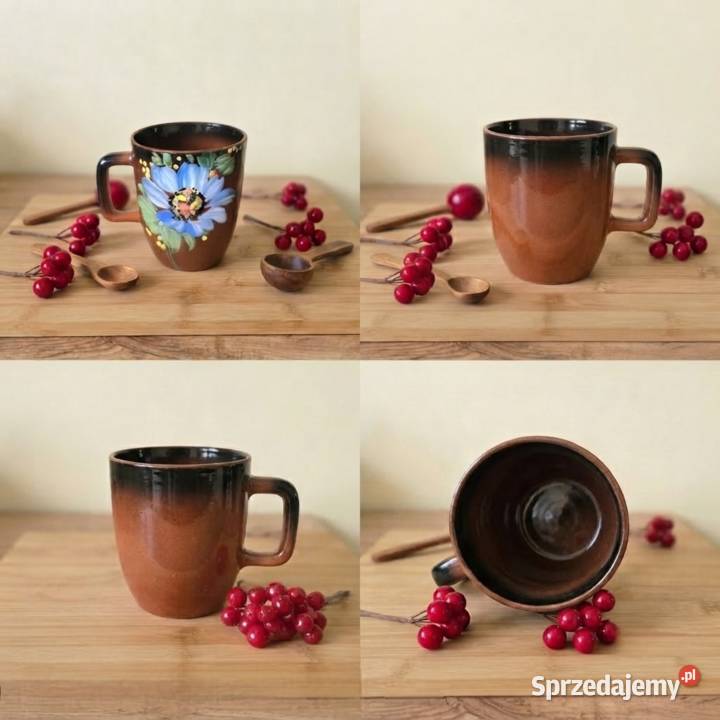 Ręcznie robiony kubek ceramiczny 300 ml z Wyposażenie wnętrz