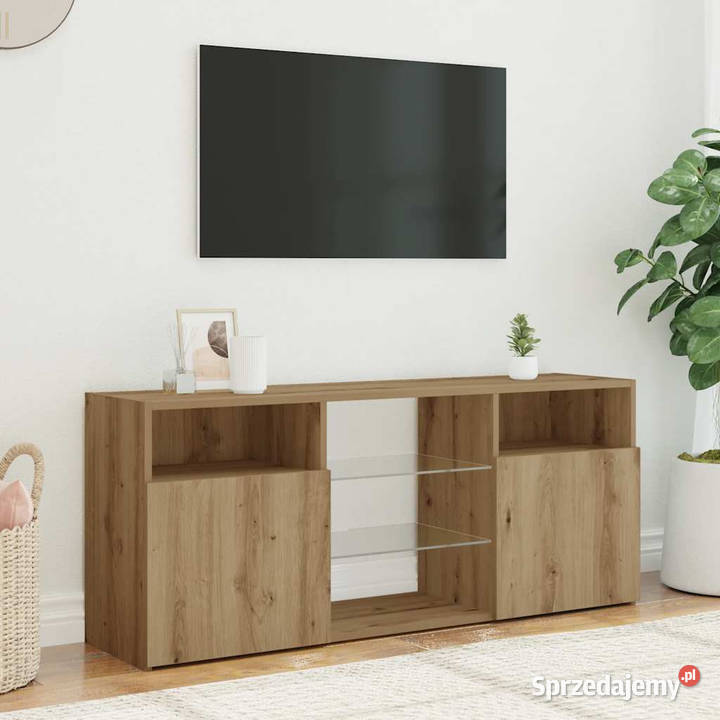 Szafka pod TV z oświetleniem LED dąb artisan mazowieckie Warszawa