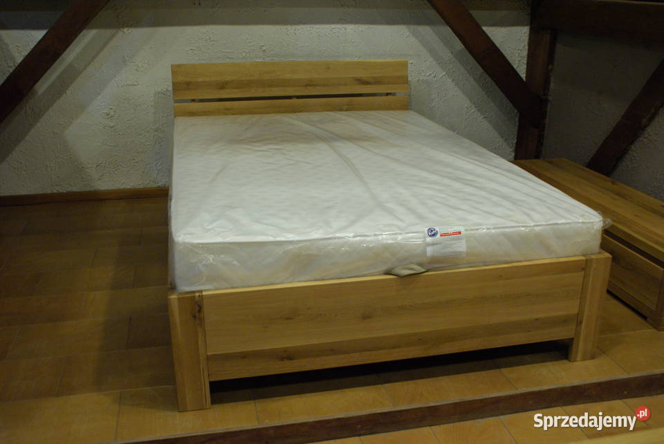 Łóżko drewniane DĘBOWE 160x200 z pojemnikiem