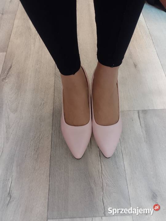 4142 Różowe pudrowe czółenka wieczorowe NOWE 26.5cm małopolskie Kraków