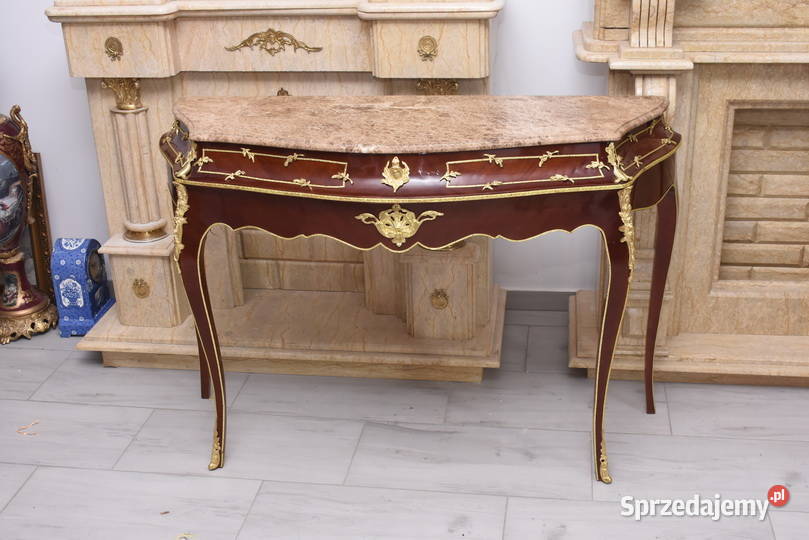 Konsola W Stylu Ludowika XV Marmurowy Blat