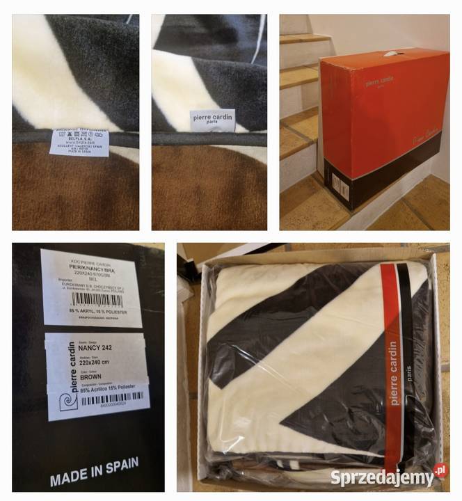 Luksusowy KOC Nancy marki Pierre Cardin brąz Koce i narzuty Lublin