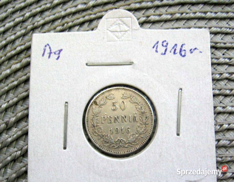 Finlandia Carska 50 Pennia 1916r SREBRO Kalisz