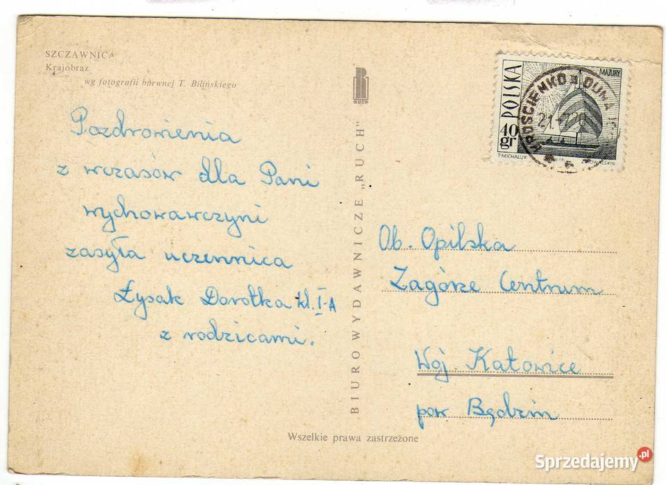 SZCZAWNICA KRAJOBRAZ POCZTÓWKA Krynki