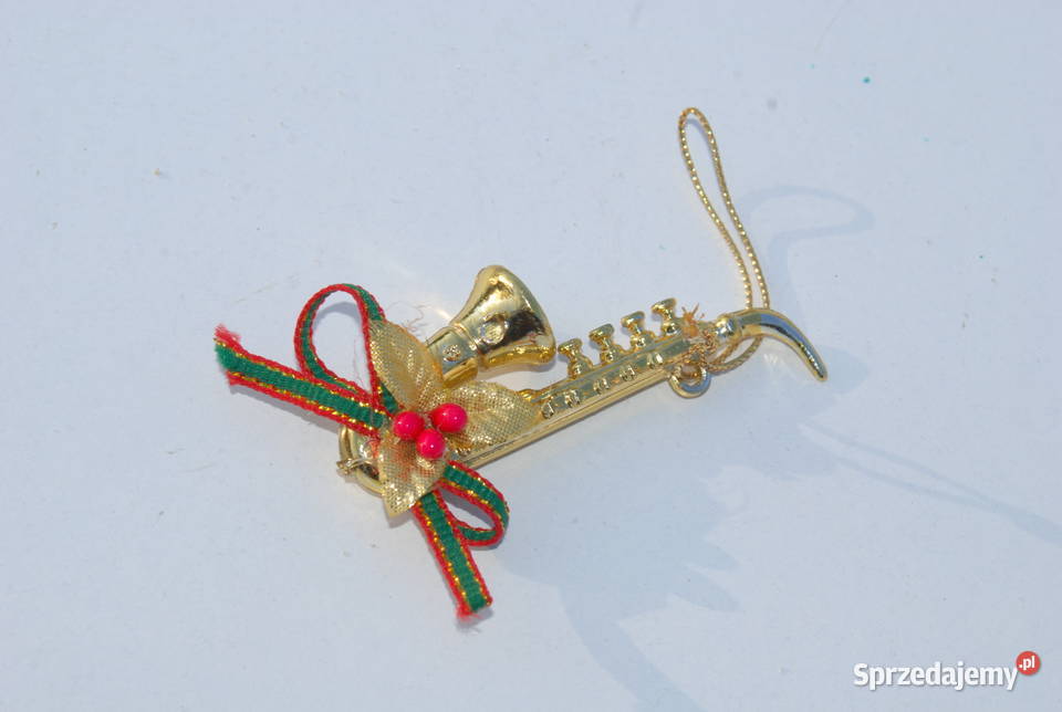 Stara ozdoba choinkowa bombka saksofon Cieszyn