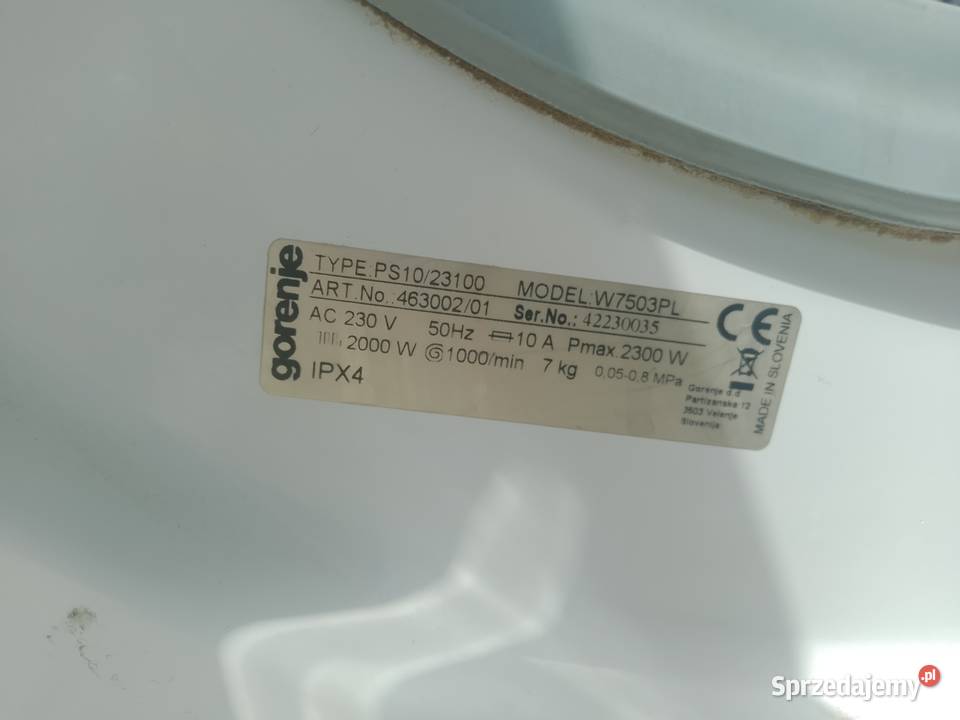 Gorenje pralka części Pralki i suszarki Przeworsk