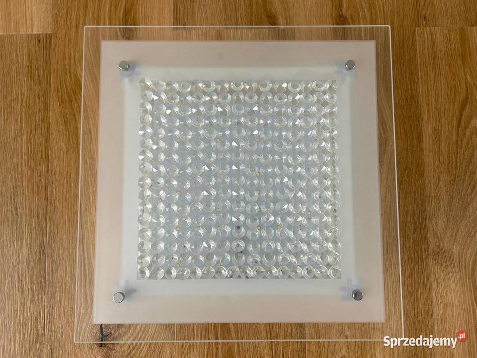 Plafon glamour kwadratowy krysztalki 36x36 Plafony