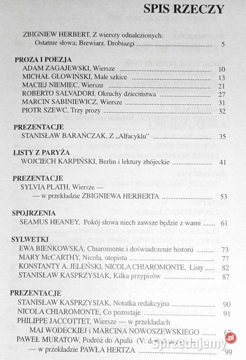 Zeszyty literackie 72042000 Barbara Toruńczyk lubelskie Chełm sprzedam