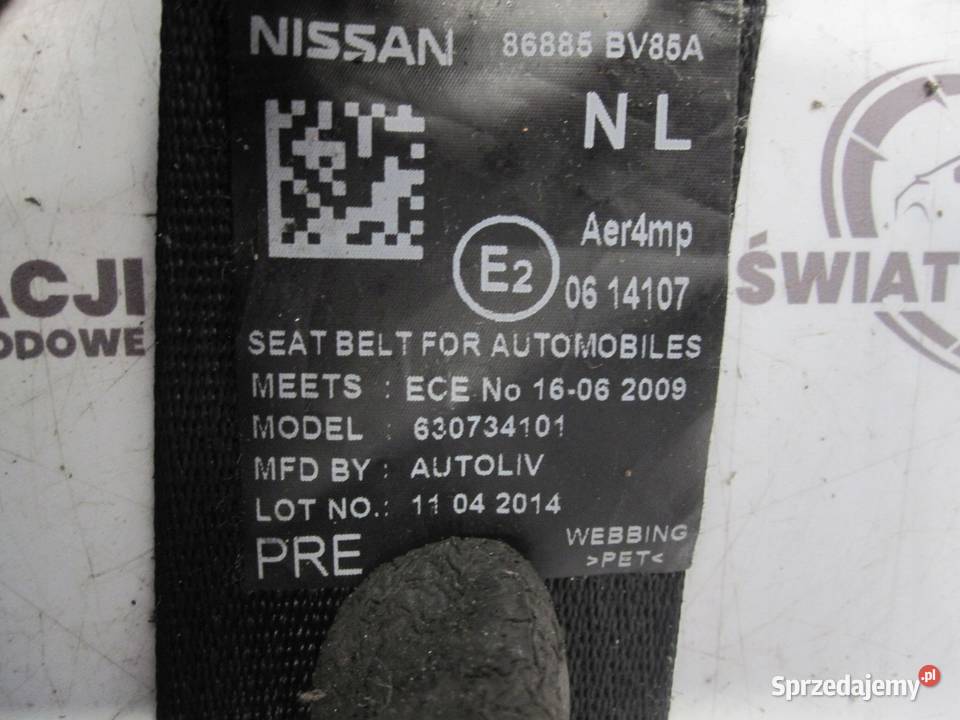 NISSAN JUKE 11r pas bezpieczeństwa lewy przód