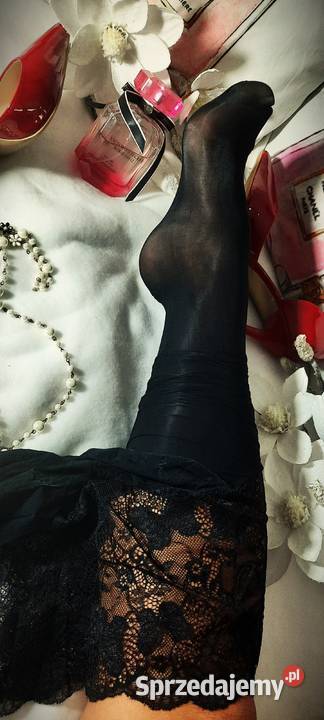 rajstopy czarne olejowe koronka czarna burgund Inna marka Warszawa
