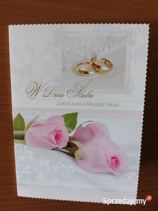 Kartka okolicznościowa z życzeniami W DNIU ŚLUBU Oborniki