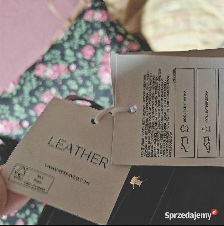 Skórzane RESERVED Premium Buty Botki Biker SKÓRA Leszno