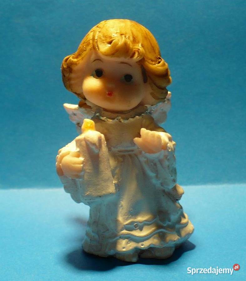 figurka ceramiczna Anioł ze świecą