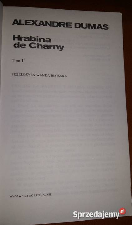 Aleksander Dumas Hrabina de Charny tom 2 literatura piękna - proza zagraniczna Proza i poezja Łódź