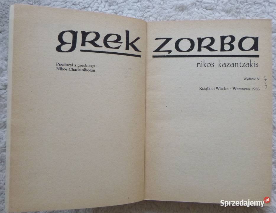 Grek Zorba Nikos Kazantzakis Warszawa