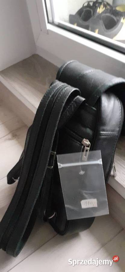Plecaczek skórzany polskiego producentaczarny pomorskie Gdańsk