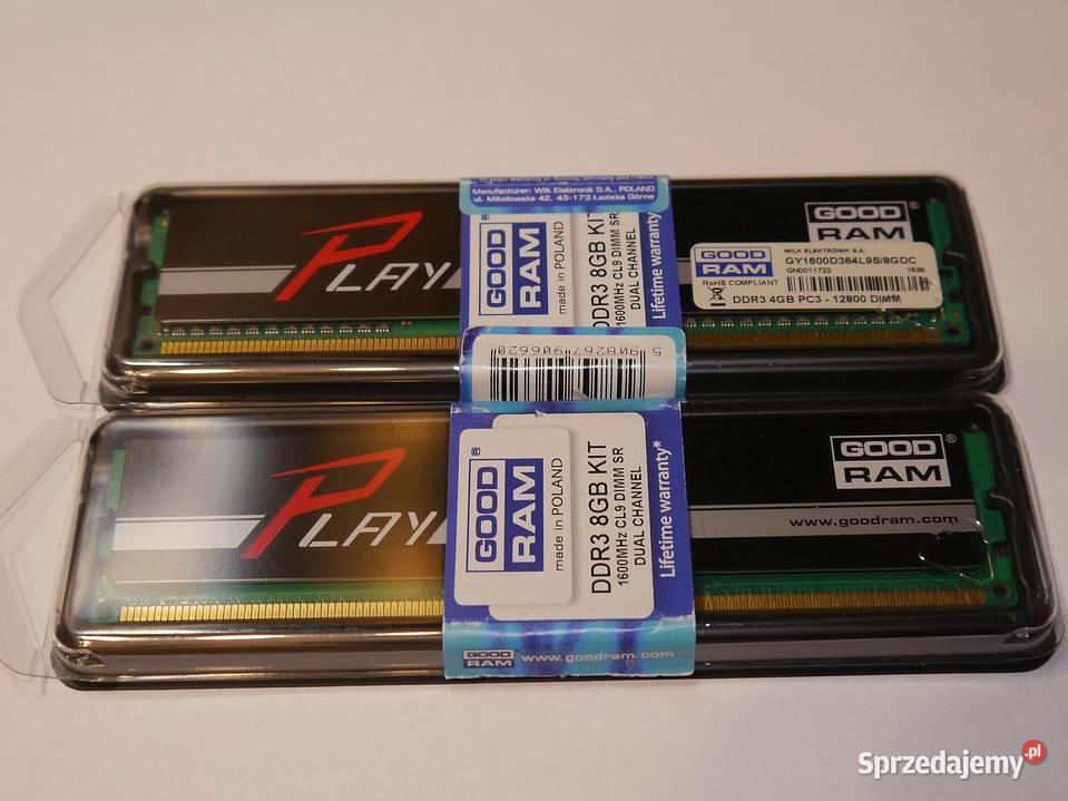 Pamięć RAM GoodRAM Play 8GB DDR3 1600MHz Dual Gdańsk
