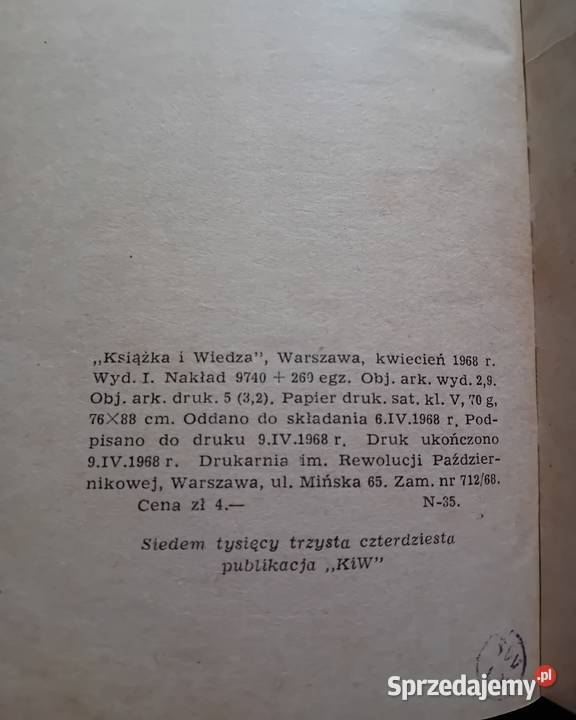 Wacław Poterański Warszawskie Getto KiW 1968 r Antykwariat Koźminek