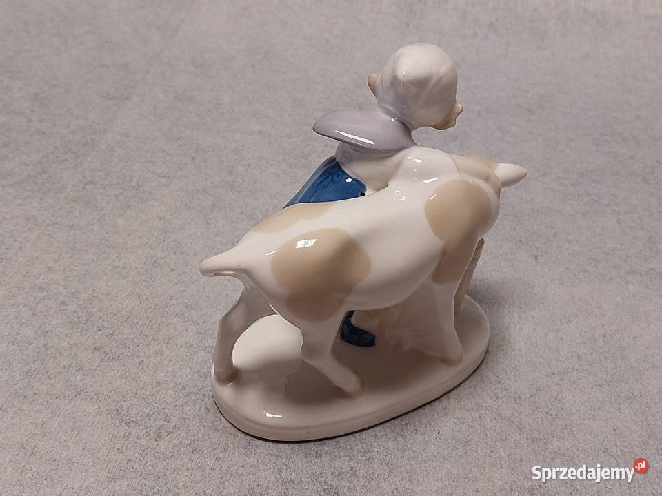 Lippelsdorf Figurka Dziewczynka z krową Turyngia pomorskie Gdańsk
