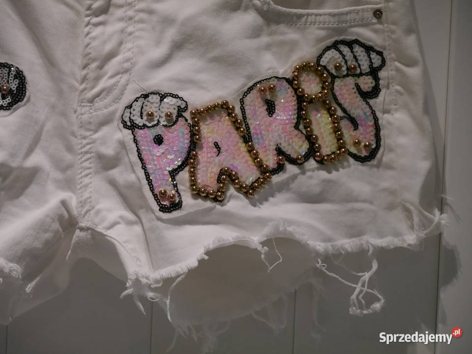 Philipp Plein świetne spodenki perełki cekiny 36 Inny materiał Wrocław
