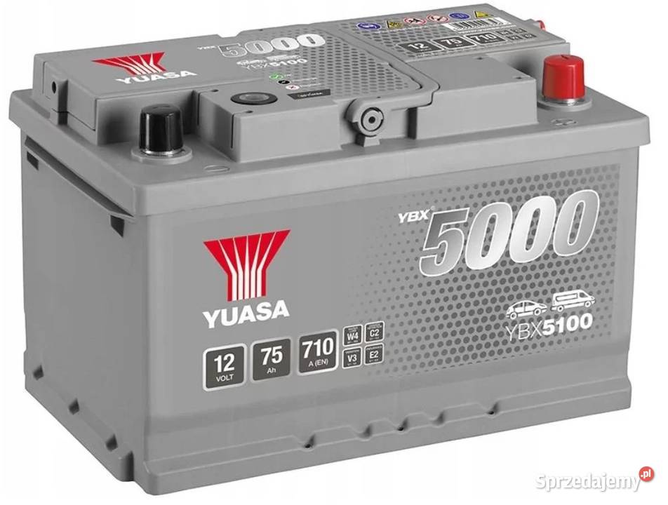 Akumulator Yuasa Silver 12V 75Ah 710A EN Prawy osobowe Gdańsk