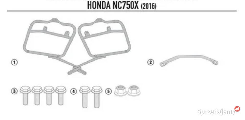 KUFRY BOCZNE STELAŻ KPL40L HONDA NC 750 X 162020 Części Mrągowo