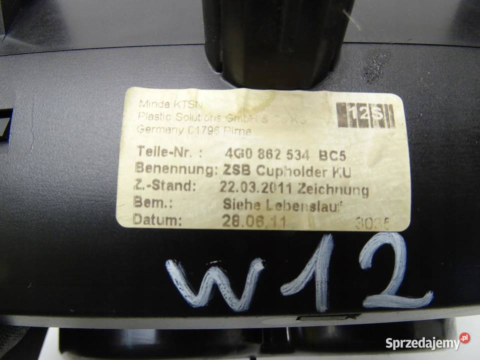 SCHOWEK UCHWYT NA KUBKI CUPHOLDER AUDI A6 C7 4G