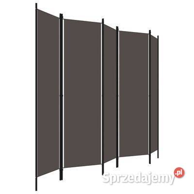 vidaXL Parawan 5-panelowy, antracytowy, 250 x 180 cm