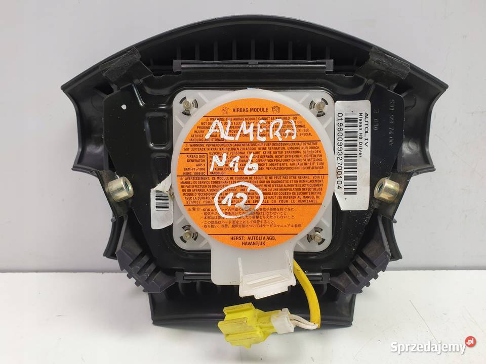 Nissan Almera N16 PODUSZKA POWIETRZNA KIEROWCY Poduszki powietrzne lubelskie